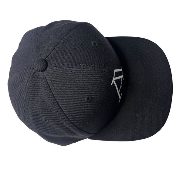 Letter A Embroidered Hat Cap Snap Back Black White Adjustable Wide Flat Bill Men - Picture 7 of 7